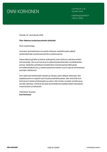 saatekirje pohja cornell vihreä