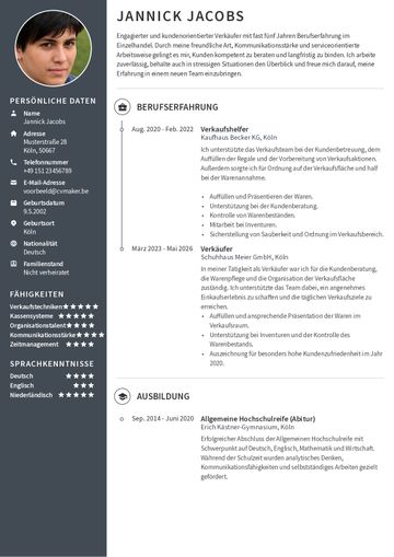 Duits cv voorbeeld