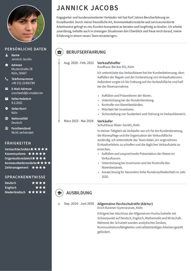Duits cv voorbeeld