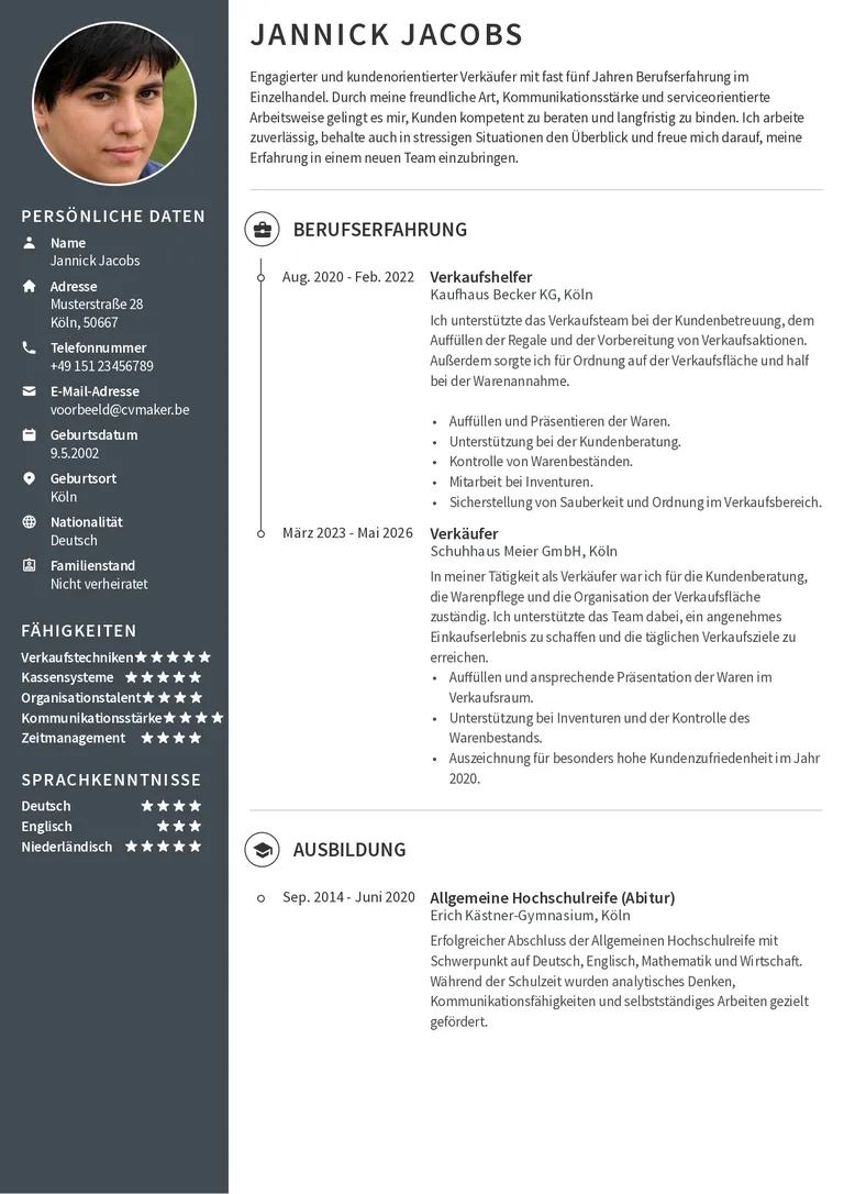 Duits cv voorbeeld