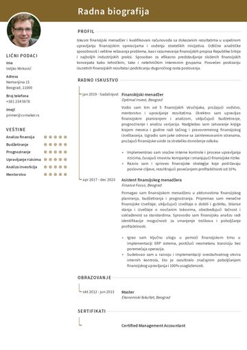 cv šablon cambridge braon