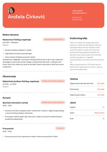 cv šablon erasmus crveno