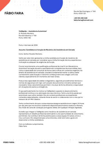 Exemplo carta de apresentação hopkins