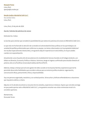 carta de presentación plantilla princeton amarillo