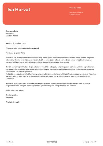 motivacijsko pismo predložak erasmus crveno