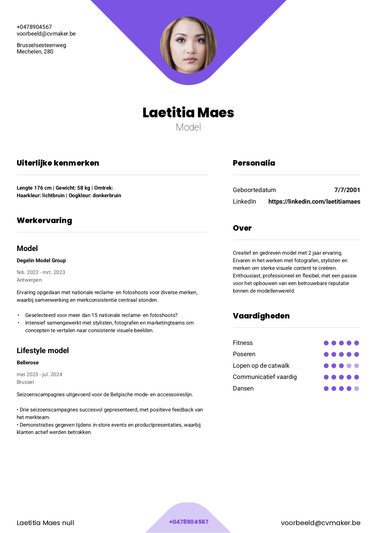 Modellen cv voorbeeld