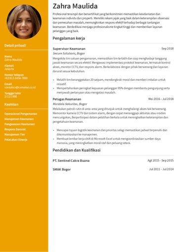 templat CV stanford kuning