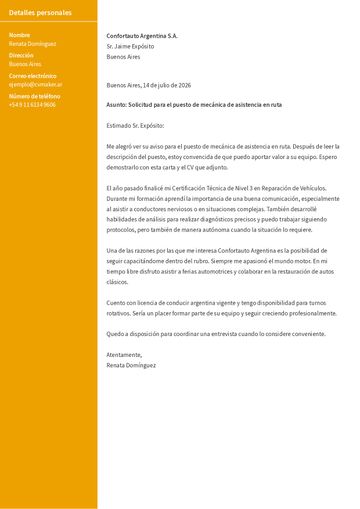 carta de presentación plantilla stanford amarillo