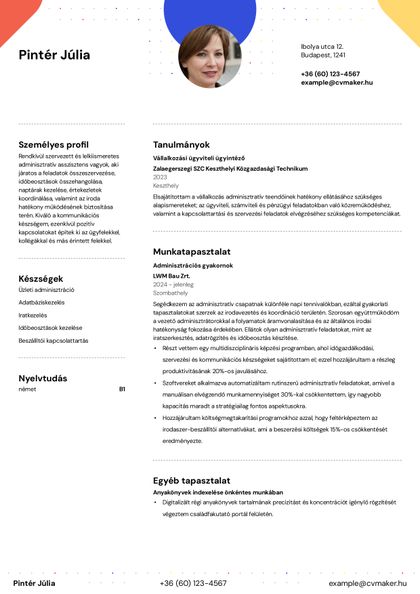 önéletrajz sablon-hopkins