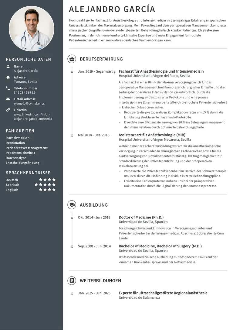 Alemán ejemplo CV