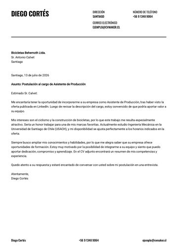 carta de presentación plantilla wisconsin