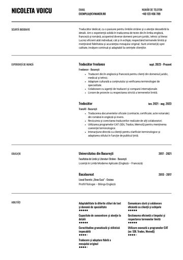 CV șablon-wisconsin