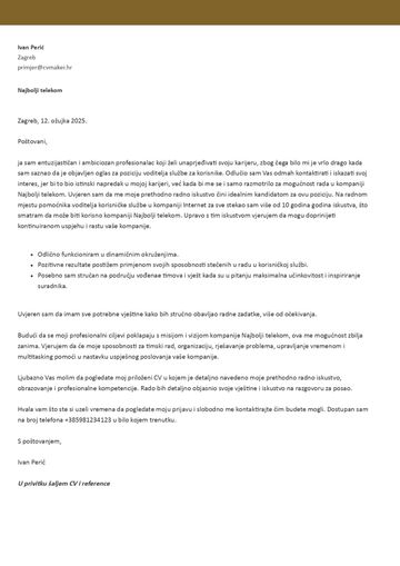 motivacijsko pismo predložak cambridge smeđe