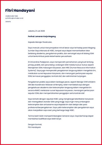 surat lamaran template michigan merah