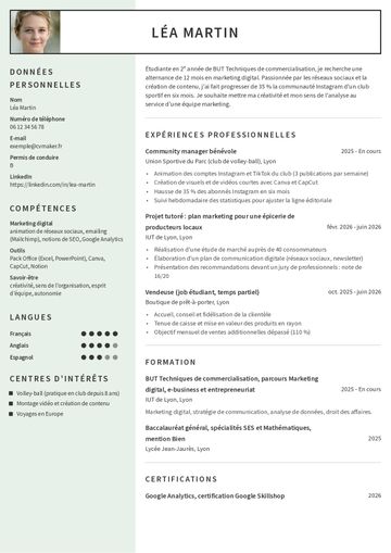 Exemple CV Alternance
