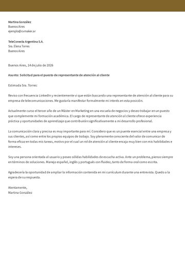 carta de presentación plantilla cambridge marrón