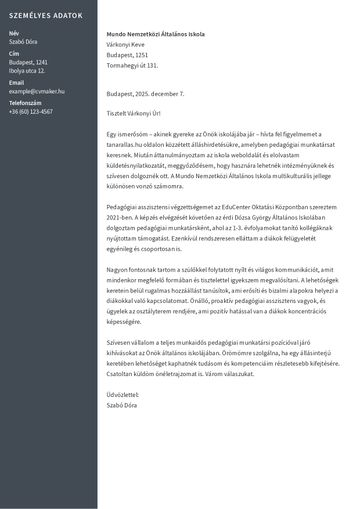 kísérőlevél sablon harvard barna