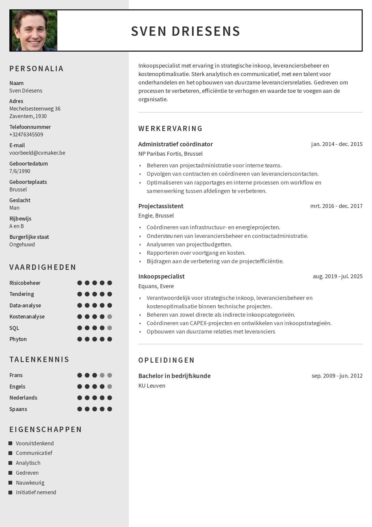 voorbeeld cv inkoper