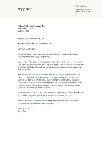 carta de presentación plantilla wheaton verde