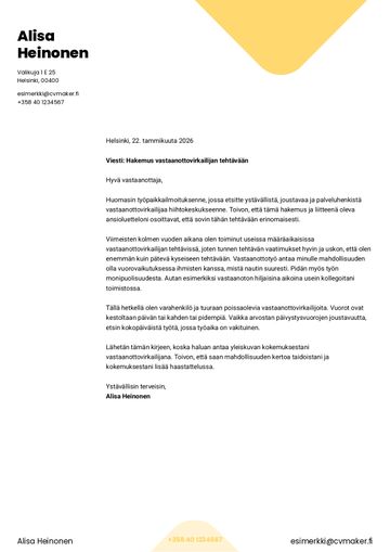 saatekirje pohja yale keltainen