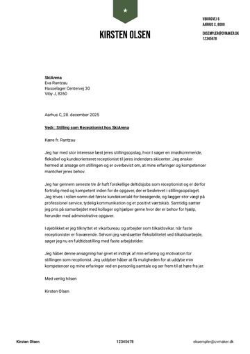ansøgning skabelon peking grøn
