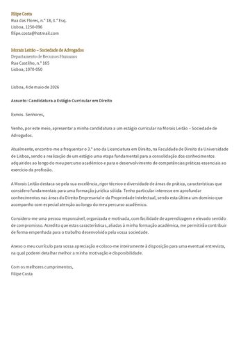 Exemplo carta de apresentação princeton amarelo