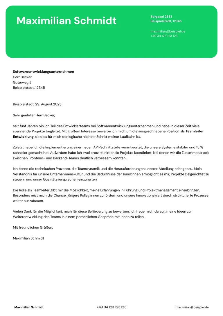 anschreiben interne bewerbung muster