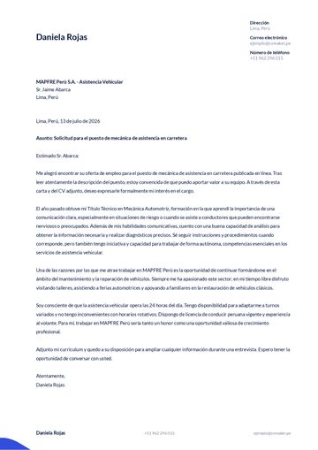 carta de presentación plantilla duke azul