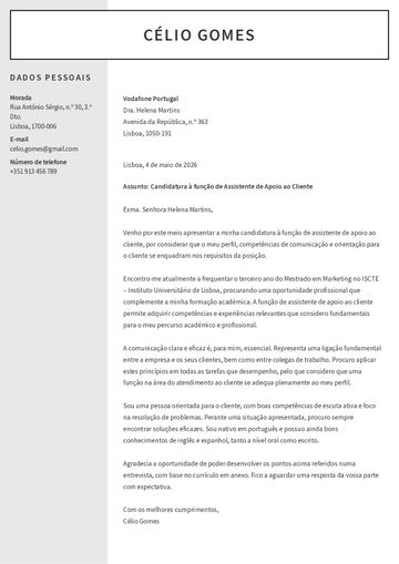 Exemplo carta de apresentação auckland castanho
