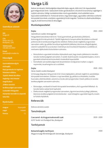 önéletrajz sablon stanford sárga