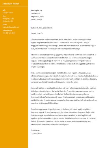 kísérőlevél sablon stanford sárga