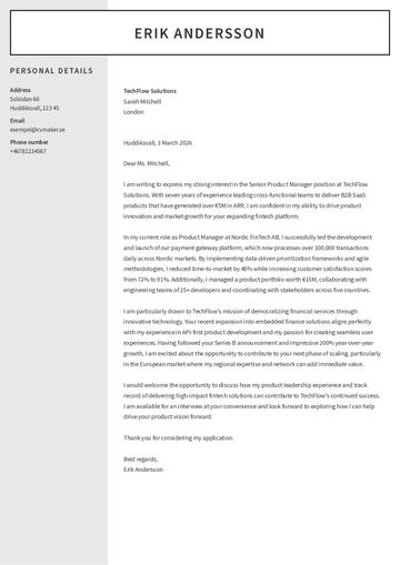 Exempel på personligt brev på engelska
