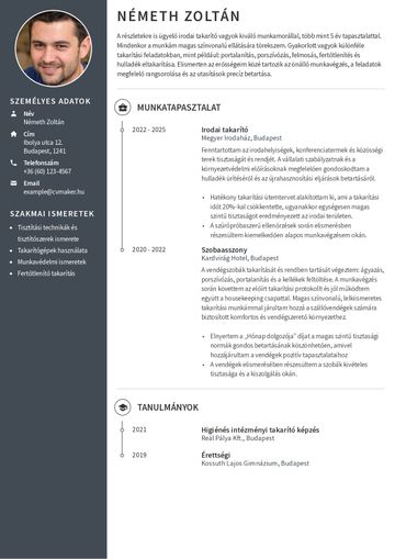 önéletrajz sablon harvard barna