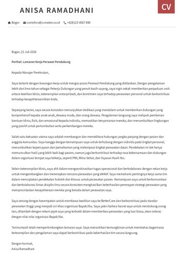 surat lamaran template otago merah