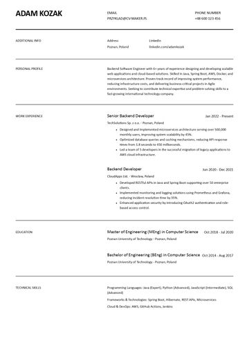 CV po angielsku