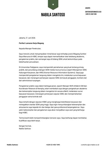 surat lamaran template peking hijau