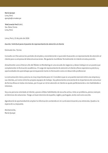 carta de presentación plantilla cambridge marrón