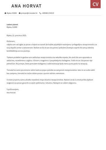 motivacijsko pismo predložak otago crveno