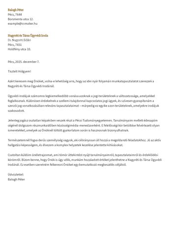 kísérőlevél sablon princeton sárga