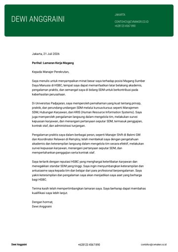 surat lamaran template cornell hijau