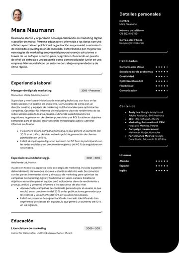 Lebenslauf auf Spanisch beispiel