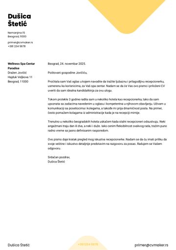 propratno pismo šablon yale žuto