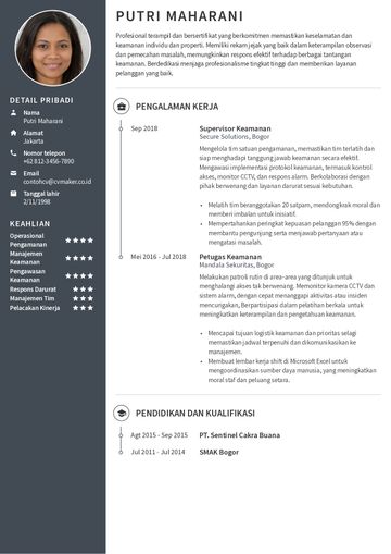 templat CV harvard cokelat