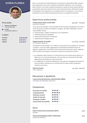 CV italiana
