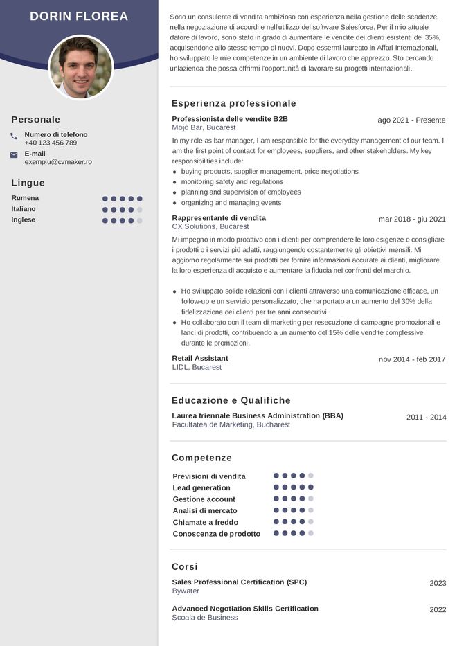 CV italiana
