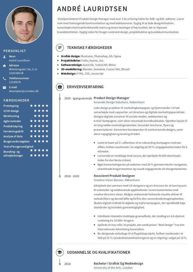 Kronologiske CV-eksempler