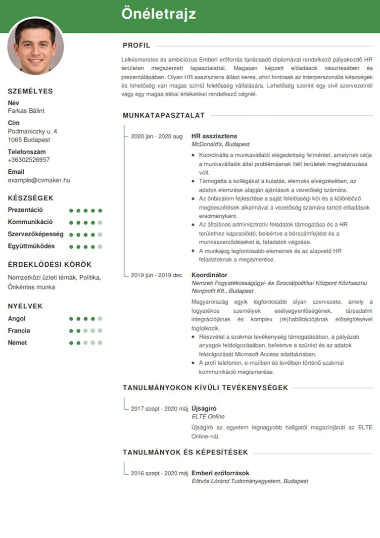 Oneletrajz-pelda-egyetemet-vegzett-palyakezdo