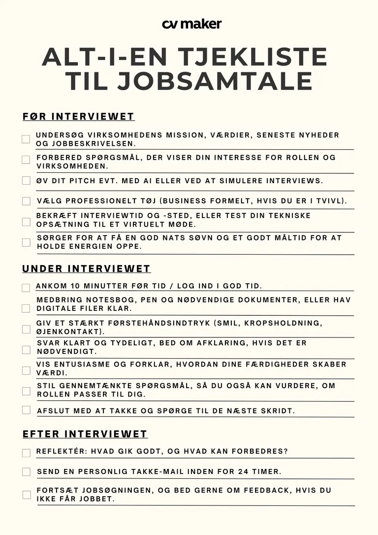 Hvordan forbereder man sig til en jobsamtale