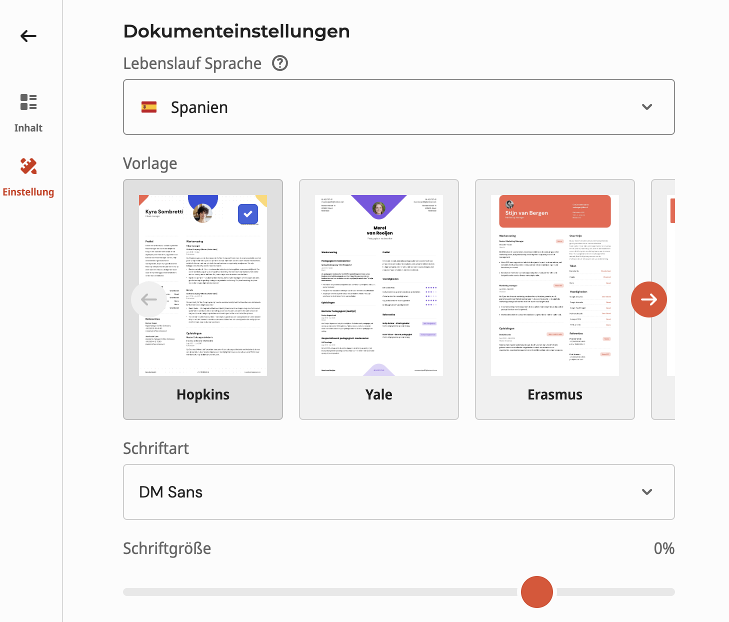 die Spracheinstellungen auf „Spanisch“ ändern