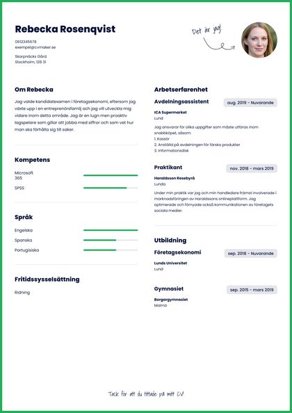 Enkelt CV-exempel